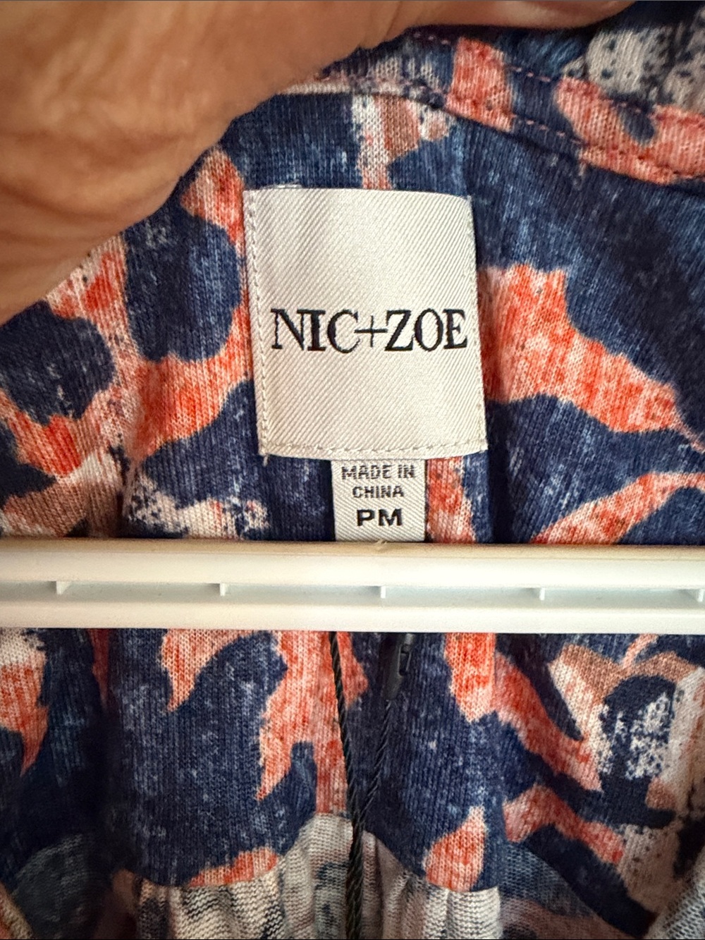 NIC+ZOE Navy Coral and White Printed Sleeveless Tee Dress - Picture 3 of 7